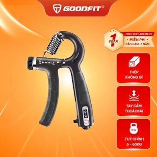 Kìm bóp tay, kìm tập tay chữ A có đếm số tự động GoodFit GF02E kìm tập cơ tay điều chỉnh lực từ 5-60kg
