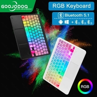 Bàn phím không dây bluetooth GOOJODOQ đèn LED RGB thích hợp cho iPad Pro Air Xiaomi Huawei Android Windows