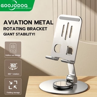 Giá đỡ điện thoại/ máy tính bảng GOOJODOQ bằng bằng thép carbon siêu mỏng trục xoay 360° gấp gọn tiện dụng