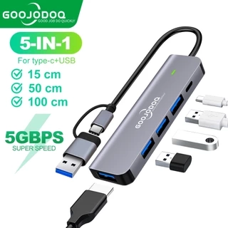 Hub USB 3.0 GOOJODOQ Type C  5 trong 1 mở rộng kết nối thích hợp cho PC/ laptop/ điện thoại/ Macbook