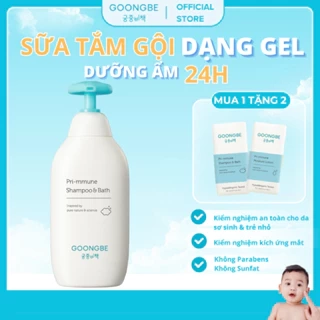 Sữa Tắm Gội Cho Bé Dưỡng Ẩm Sâu Không Khô Da GOONGBE Pri-mmune Shampoo & Bath 350ml