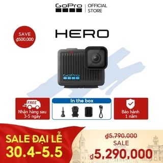 GoPro HERO - Camera hành động chống nước mini, video 4K30/25, ảnh 12MP, chống nước lên đến 5 m