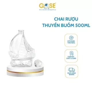 Chai rượu Thuyền Buồm GOSE thủy tinh 500ml cáo cấp trang trọng dùng đóng giỏ quà trang trí