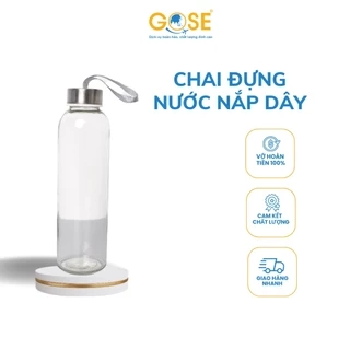 Chai thủy tinh đựng nước nắp dây xách GOSE đựng nước ép sinh tố detox nắp nhôm bạc