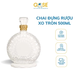 Chai đựng rượu thủy tinh 500ml hình tháp Eiffel cao cấp dùng trang trí nhà cửa