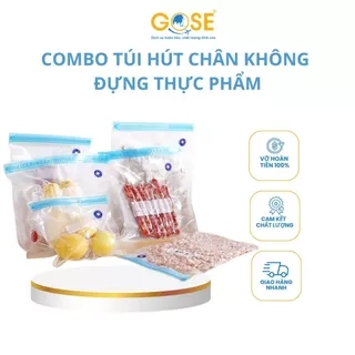 Combo túi hút chân không thực phẩm khóa zip bảo quản đồ ăn chất liệu cao cấp an toàn cho sức khỏe