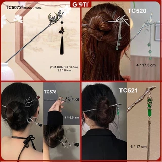 GOTI – Phụ Kiện Tóc Nữ Trâm Cài Tóc Búi Hình hoa Quà Cho Nữ Phong Cách Hiện Đại, Cổ Điển TC525