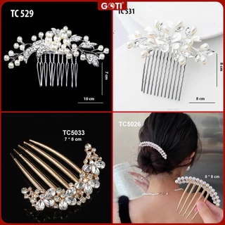 GOTI Quà Tặng Cho Nữ Trâm Cài Kiểu Lược Cài Tóc Cô Dâu Đính Hoa Thanh Lịch Phong Cách Cổ Điển TC530