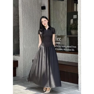Đầm Nữ Cổ Sơ Mi Tay Ngắn Dáng Dài Xòe Dịu Dàng Nữ Tính - HARDI DRESS -  GOÛT DE JUN