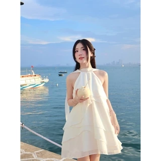 Đầm Nữ Freesize Mùa Hè Cổ Yếm Voan Tơ Xếp Tầng Dễ Thương -  AILEN - GOÛT DE JUN