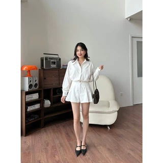 Áo Sơmi Nữ Mùa Hè Công Sở Tay Dài Phồng Hoạt Tiết Hoa Nhí 3D  -  LIFA TOP - GOÛT DE JUN