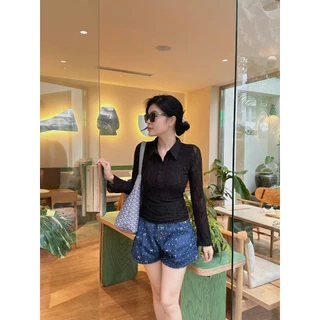 Áo Thun Nữ Cô Bẻ Tay Dài Ôm Body Basic Tôn Dáng - LOVER TOP - GOÛT DE JUN
