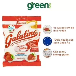 Kẹo sữa hương dâu Galatine nhập khẩu Ý 100g, 100% sữa từ Châu Âu, giàu Canxi