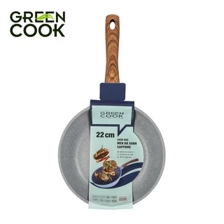 Chảo đúc đáy từ men đá xanh sapphire Green Cook với 10 lớp chống dính PFOA free GCP09