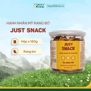 Hạnh Nhân Mỹ Rang Bơ Just Snack Green Food có vỏ - 160g