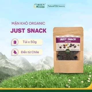 Mận khô Just Snack Green Food kích cỡ medium | Túi 50g