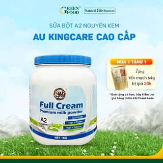 Sữa Bột A2 Nguyên kem Cao cấp AU KingCare từ Úc | Hộp 1kg - Pha được 7L, Thơm ngon Giàu Canxi và Đạm