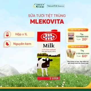 Sữa Tươi Tiệt Trùng Mlekovita Nguyên Kem 1L - Độ Béo 3.5%, Không Đường, Nhập Khẩu từ Ba Lan