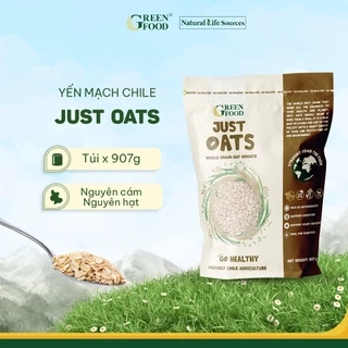 Yến mạch Chile Just Oats nguyên cám nguyên hạt | Túi 454g