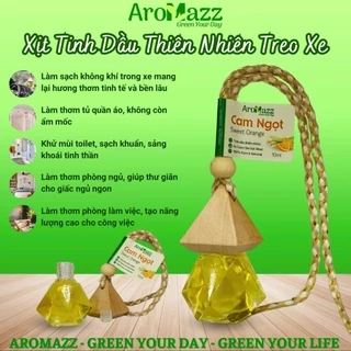 Treo Xe Tinh Dầu Cam Ngọt Tinh Dầu Thiên Nhiên AroMazz Treo Xe Treo Tủ Quần Áo Treo Nhà Vệ Sinh Chai Tiện Lợi 10ml