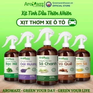 Xịt Khử Mùi Ô Tô Tinh Dầu Sả Chanh AroMazz Thơm Xe Khử Mùi Xua Đuổi Côn Trùng Nhiều Mùi Chai lớn 300ml