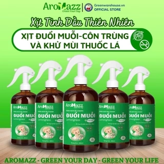 Xịt Khử Mùi Th.Lá Xịt Thơm Phòng Xịt Tinh Dầu Thiên Nhiên AroMazz Thơm Phòng Khử Mùi Đuổi Côn Trùng 300ml