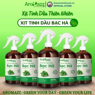 Xịt Khử Mùi Tinh Dầu Bạc Hà Xịt Thơm Phòng Xịt Tinh Dầu Thiên Nhiên AroMazz Khử Mùi Đuổi Côn Trùng Chai lớn 300ml