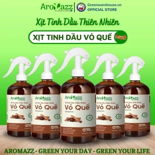 Xịt Tinh Dầu Vỏ Quế Tinh Dầu Thiên Nhiên AroMazz Thơm Phòng Khử Mùi Đuổi Côn Trùng Nhiều Mùi Chai lớn 300ml