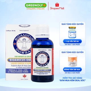 Dầu Cá Omega 3 Bioamicus Bổ Sung DHA, EPA Giúp Tăng Cường Trí Não, Giúp Bé Sáng Mắt 30ml