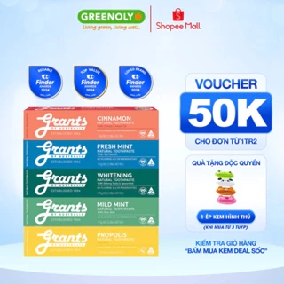 Kem Đánh Răng Grants of Australia Hữu Cơ Bổ Sung Canxi Và Khoáng Chất Làm Dịu Nướu Chính Hãng 110G