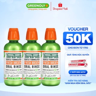 Nước Súc Miệng TheraBreath Vị Bạc Hà Diệt Khuẩn Gây Hôi Miệng Hàng Đầu Mỹ 473ml