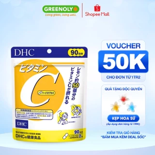 Viên uống bổ sung vitamin C DHC Nhật Bản hỗ trợ sáng da, mờ thâm, tăng cường đề kháng 90 ngày