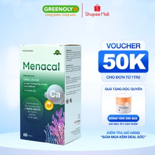 Viên uống Canxi EU tảo biển Aplicaps Menacal bổ sung Canxi, vitamin K2 và D3 hộp 60 viên