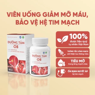 Viên uống Dưỡng Tâm OB Hỗ Trợ Giảm Mỡ Máu, Cải Thiện Sức Khỏe Tim Mạch ( Hộp 60 viên) - ZLove - DTOB