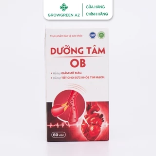 Viên Uống Hỗ Trợ Tim Mạch, Huyết Áp Dưỡng Tâm OB Hộp 60 Viên Chính Hãng Grow Green AZ