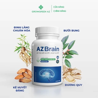 AZBR60- Viên uống hoạt huyết thông mạch, tăng cường chức năng tuần hoàn máu lên não hết đau đầu, mất ngủ ( Hộp 60 viên)
