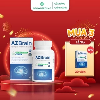 Viên uống bổ não Az brain giảm đau đầu, mất ngủ, hết rối loạn tiền đình (Hộp 60 viên) Growgreenaz