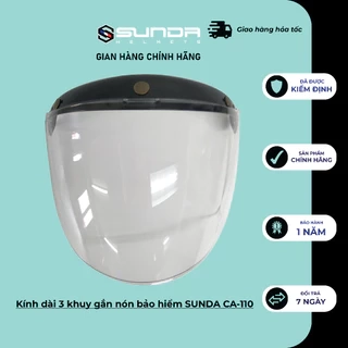 Kính dài 3 khuy gắn nón bảo hiểm SUNDA CA-110 - kính dài che hết mặt