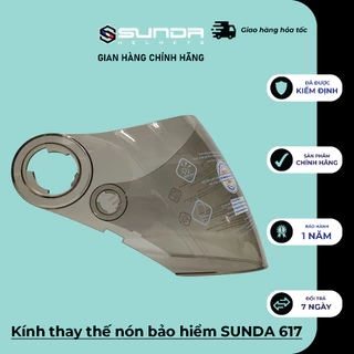 Kính thay thế nón bảo hiểm SUNDA 617 - kính màu trà