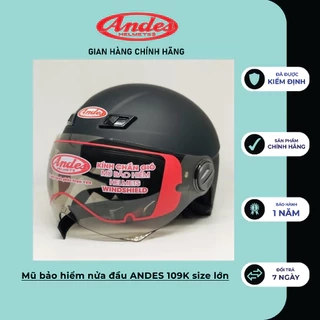 Nón bảo hiểm nửa đầu ANDES 109K size lớn