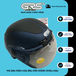 Nón bảo hiểm nửa đầu GRS A102K nhiều màu – kèm kính