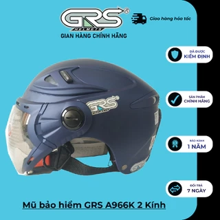 Nón bảo hiểm nửa đầu GRS A966K 2 Kính – Vệ sĩ chống tia cực tím, chống mưa bụi