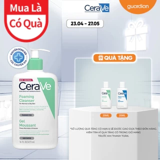 Sữa Rửa Mặt Tạo Bọt Cerave Foaming Cleanser Sạch Sâu Cho Da Thường Đến Da Dầu 473Ml