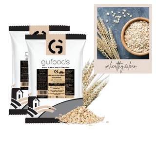 Combo 2 Yến mạch tươi cán mỏng (cán dẹt) GUfoods - Giàu chất xơ, Healthy, Tập gym, Lành mạnh, Eat clean (200g/500g)