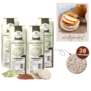Combo 4 gói Bánh gạo lứt GUfoods (mỗi gói 75g/160g/170g/300g) - Không chiên dầu, Phù hợp Eat clean, Tập Gym, Ăn Healthy