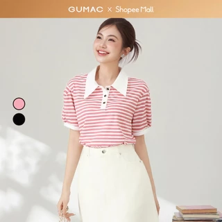 Áo polo sọc phối kiểu thời trang GUMAC PLE11036