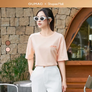 Áo thun thêu nhũ bạc thời trang GUMAC ATE07016