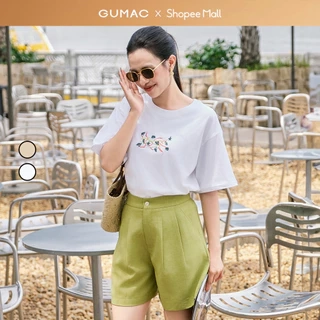 Áo thun thêu phom rộng thời trang GUMAC ATE06078