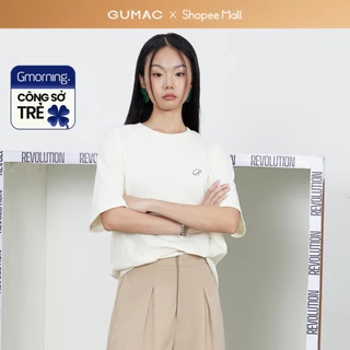 Áo thun thêu R thời trang Gmorning - GUMAC YATE12072