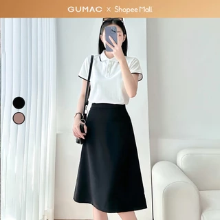 Chân váy basic nữ công sở dáng A xòe cơ bản có túi nhỏ thanh lịch thời trang GUMAC BVE00013